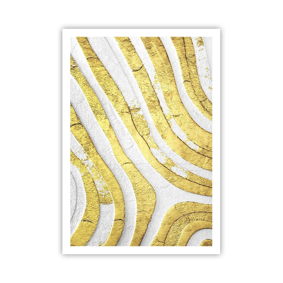 Poster - Komposition in Weiß und Gold - 70x100 cm