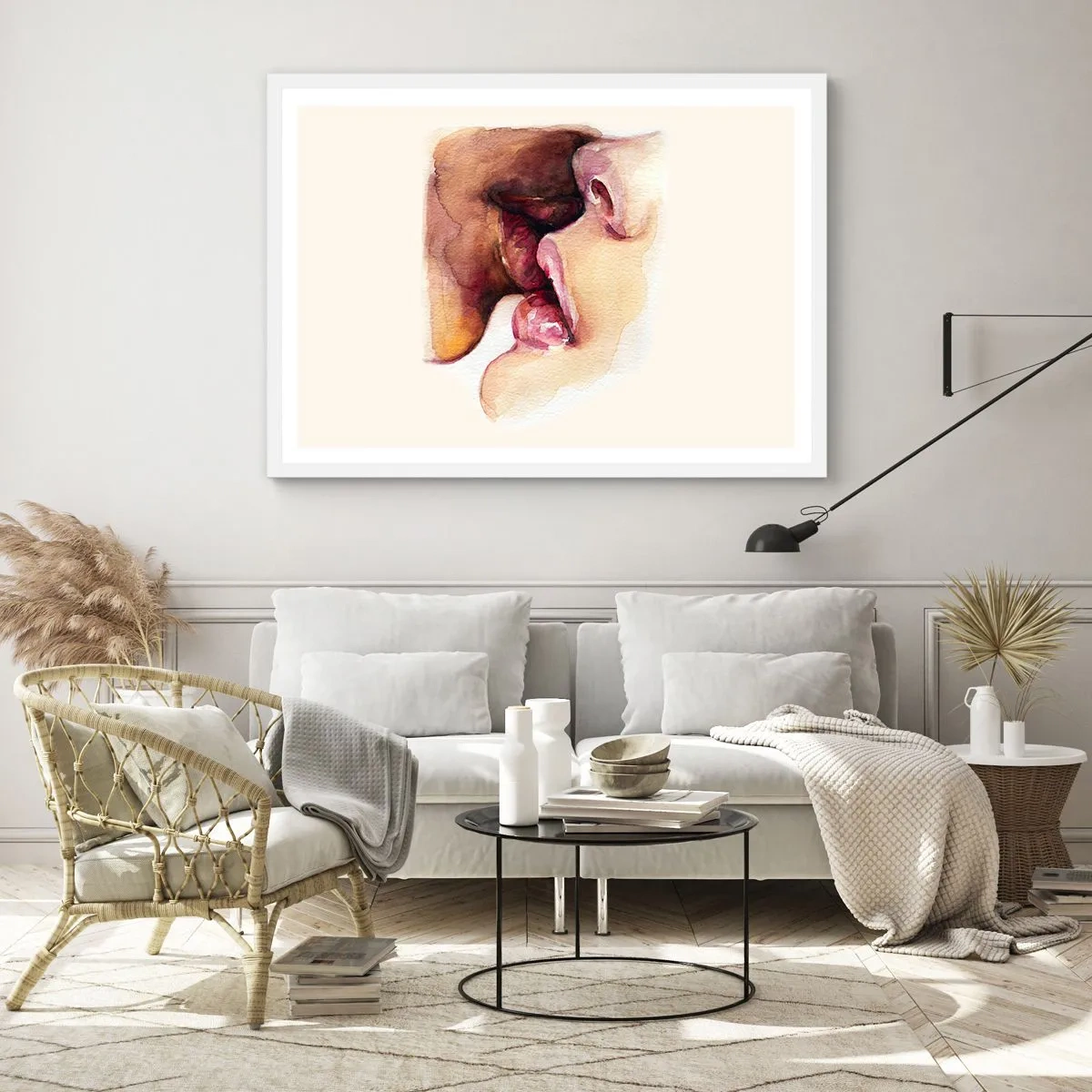 Poster in einem weißen Rahmen - Wie Tag und Nacht, Erde und Himmel - 50x40 cm