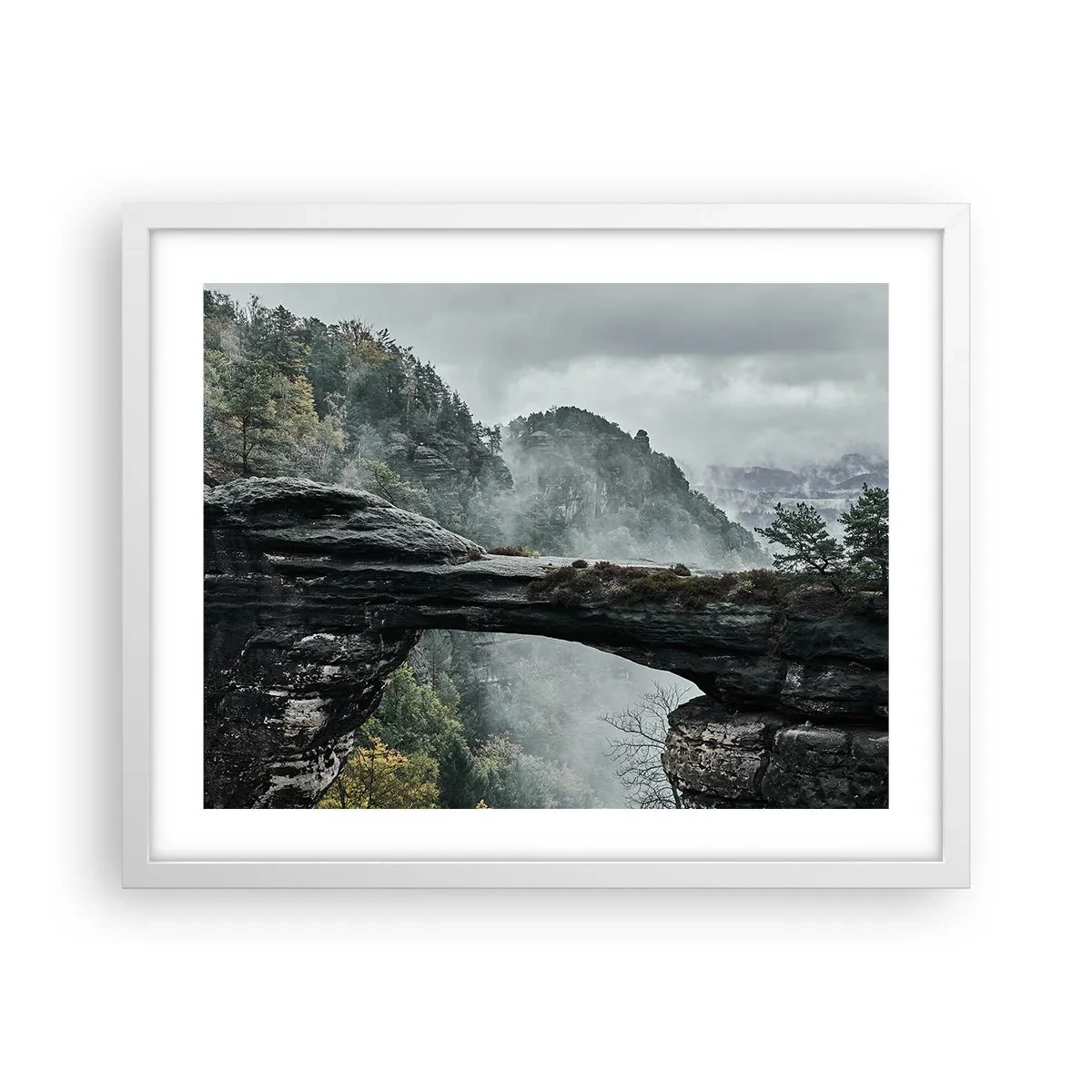 Poster in einem weißen Rahmen - Abenteuer beginnt gleich - 50x40 cm