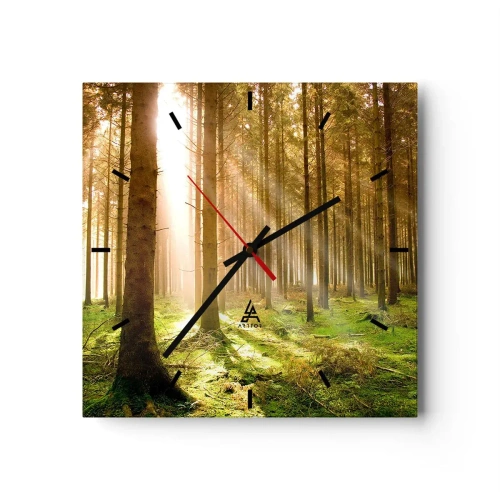 Wanduhr - Glasuhr - Die Elfen werden bald erscheinen - 40x40 cm