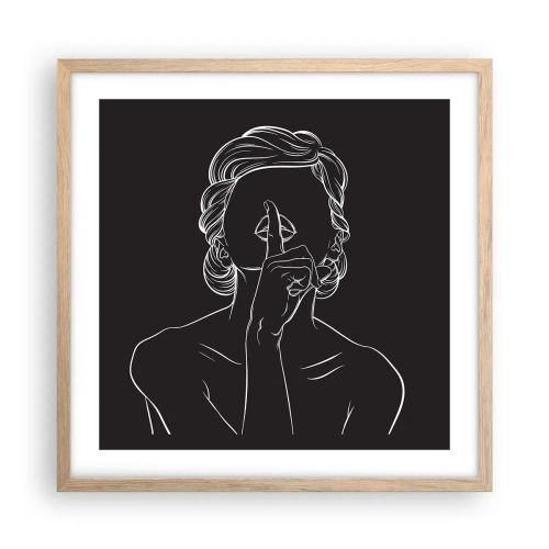 Poster in einem Rahmen aus heller Eiche - Schönheit erblüht in der Stille - 50x50 cm