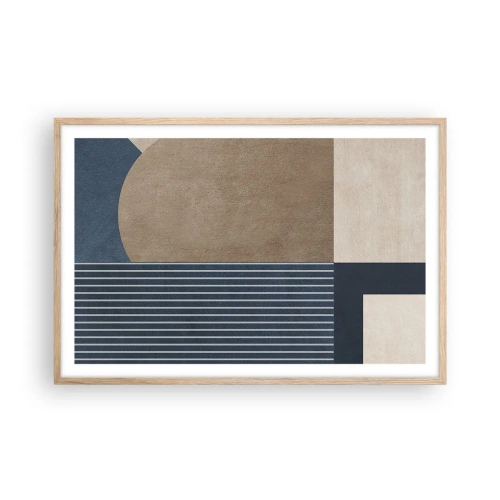 Poster in einem Rahmen aus heller Eiche - Komposition aus Einfachheit und Rundheit - 91x61 cm