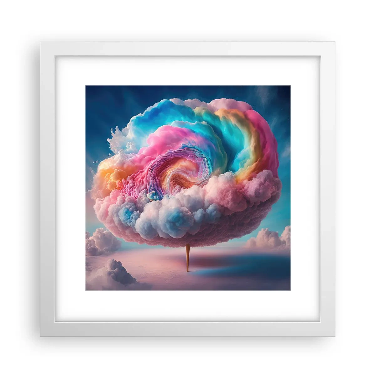 Poster in einem weißen Rahmen - Traum von einem Vergnügungspark - 30x30 cm