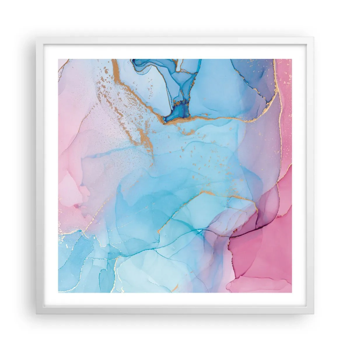 Poster in einem weißen Rahmen - Begegnung und Durchdringung - 60x60 cm