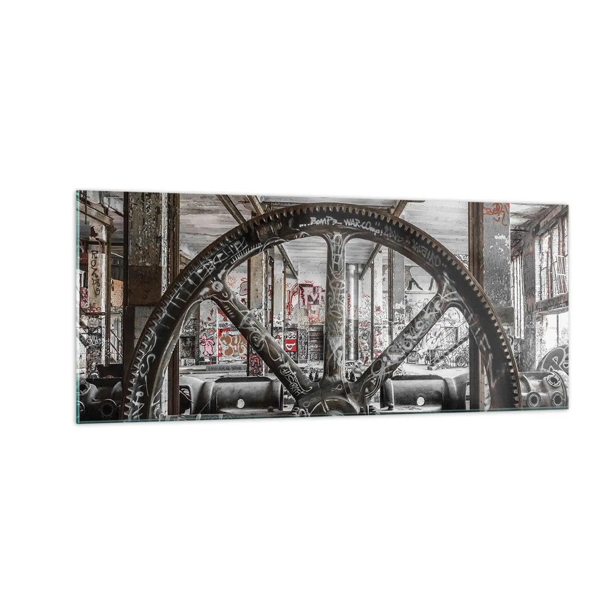 Glasbild - Bild auf glas - Das geheime Leben der Fabrik - 100x40 cm