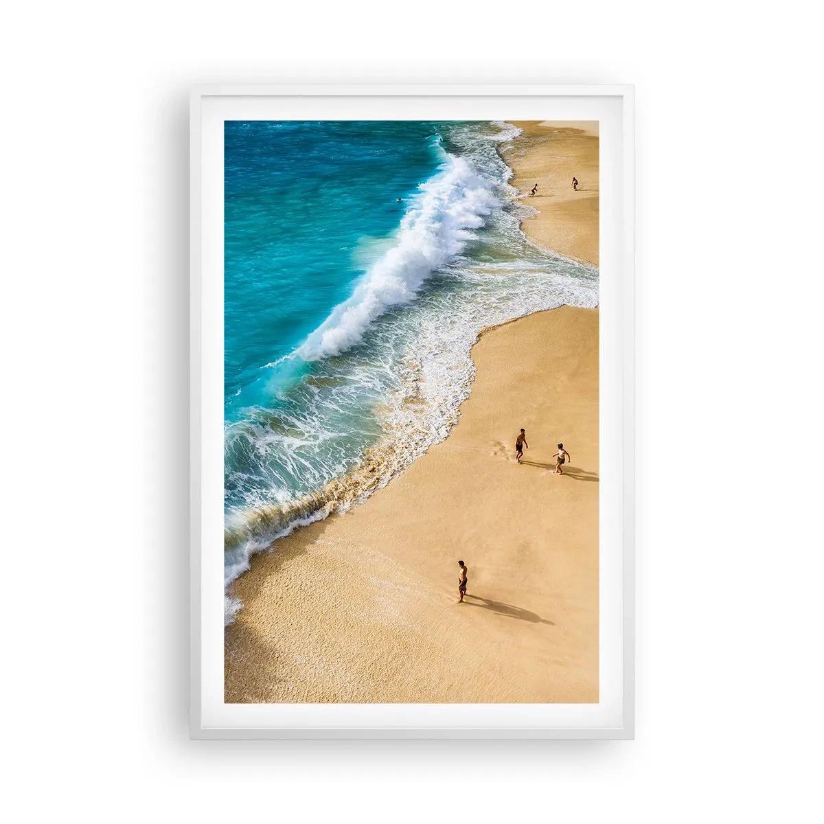 Poster in einem weißen Rahmen - Und dann die Sonne, der Strand… - 61x91 cm