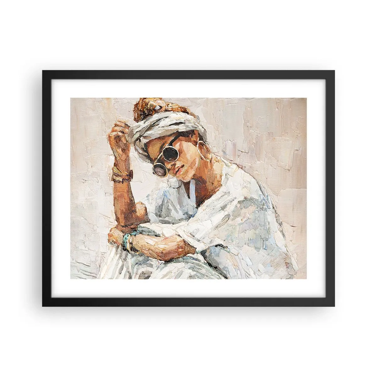 Poster in einem schwarzem Rahmen - Porträt in voller Sonne - 50x40 cm