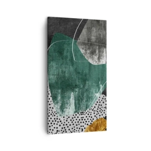 Bild auf Leinwand - Leinwandbild - Bunte Abstraktion mit Blattgold - 45x80 cm