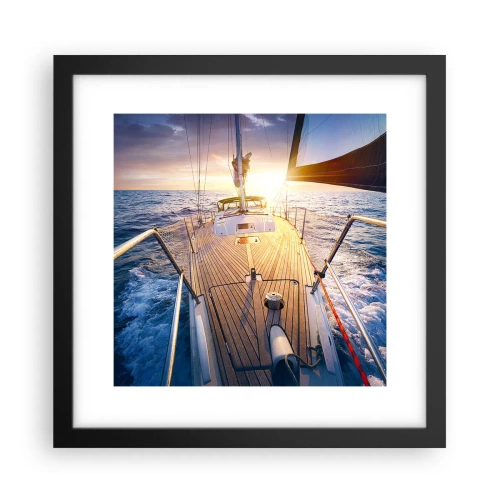Poster in einem schwarzem Rahmen - Laufen unter den Wellen - 30x30 cm