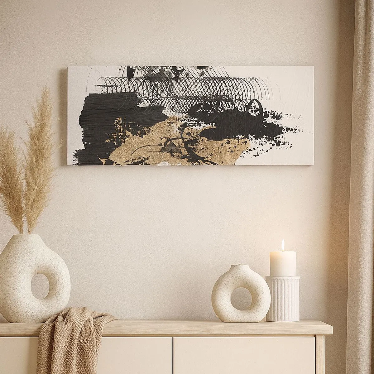 Bild auf Leinwand - Leinwandbild - Komposition mit Leidenschaft - 100x40 cm