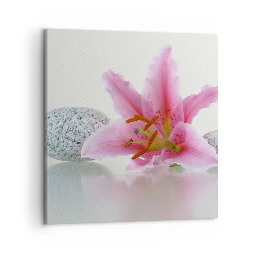 Bild auf Leinwand - Leinwandbild - Eine Studie in Pink, Grau und Weiß - 60x60 cm