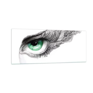 Glasbild - Bild auf glas - Schön und bereit zum Angriff - 100x40 cm