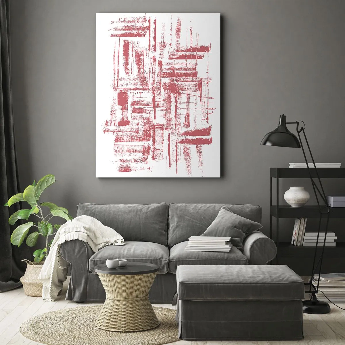 Bild auf Leinwand - Leinwandbild - Die rote Stadt - 45x80 cm