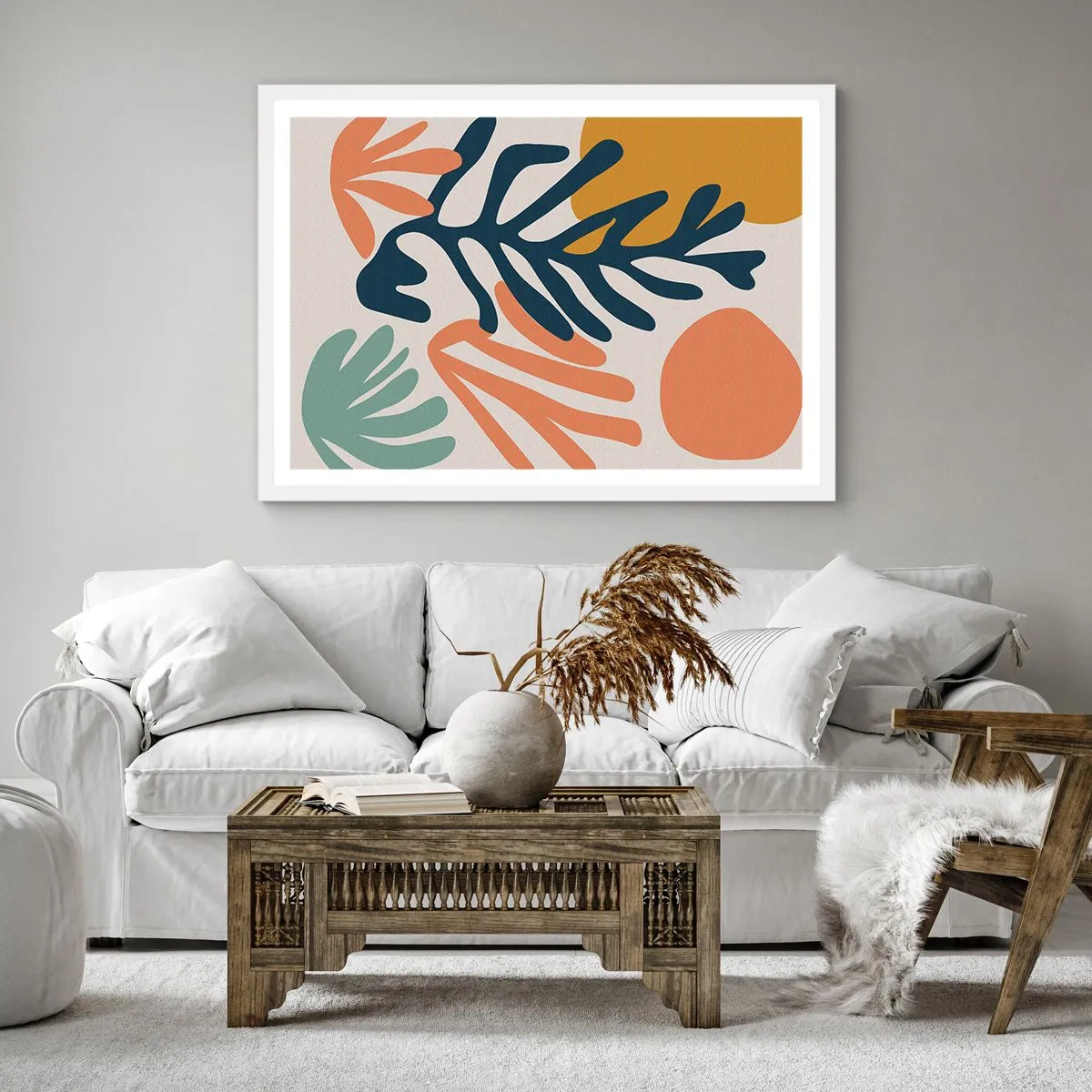 Poster in einem weißen Rahmen - Korallenmeere - 40x40 cm