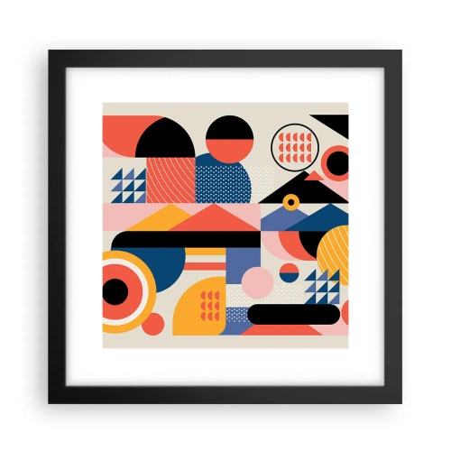 Poster in einem schwarzem Rahmen - Komposition: Na, los, spiel! - 30x30 cm