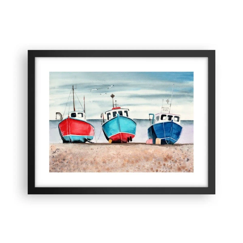 Poster in einem schwarzem Rahmen - Bereit zum Fang - 40x30 cm