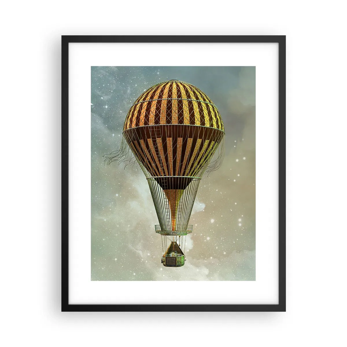 Poster in einem schwarzem Rahmen - Pionierflüge - 40x50 cm
