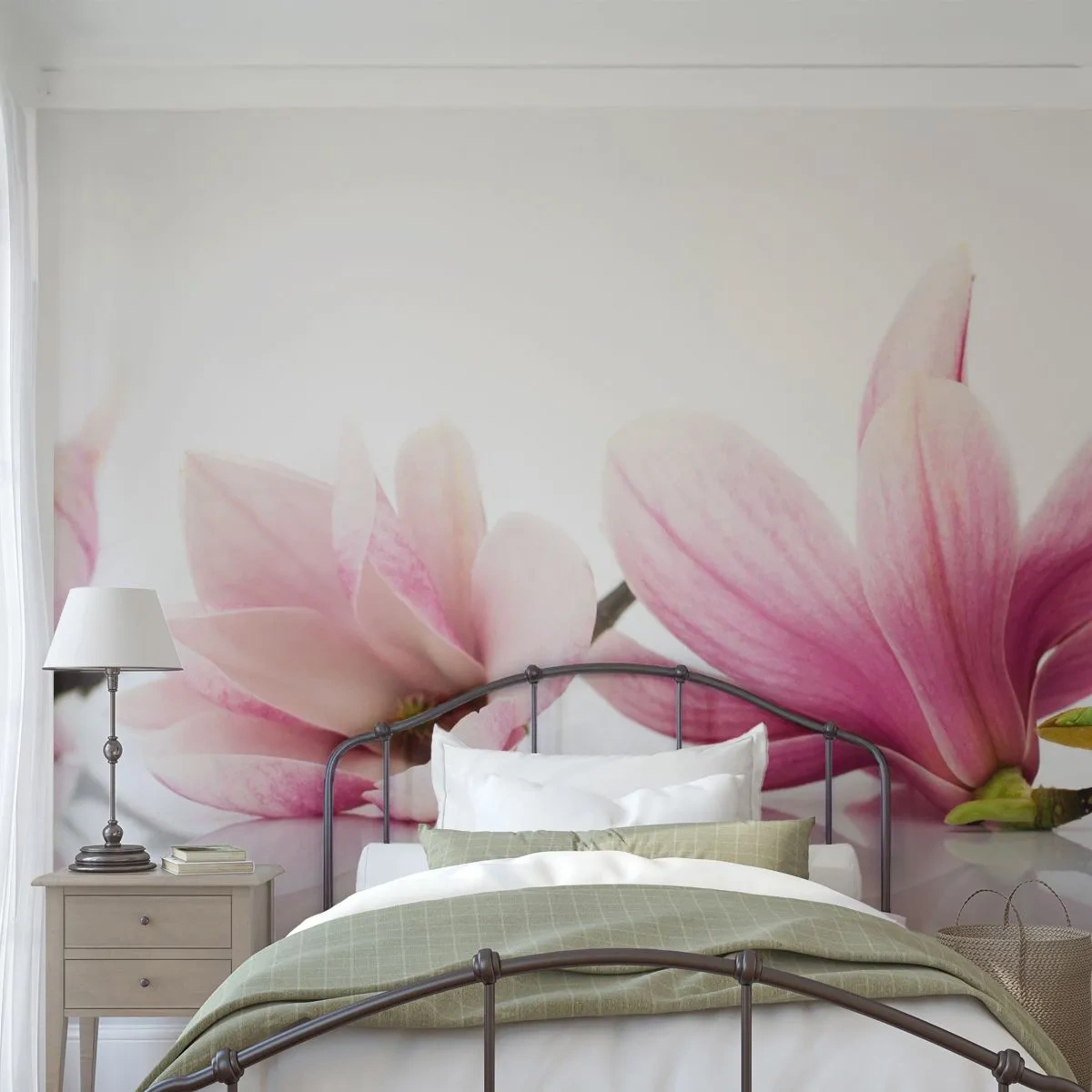 Selbstklebende Fototapete Deluxe Sticker - Zart wie ein Frühlingswind - Blume, Magnolie, Natur - 500x350 cm