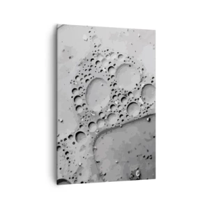 Bild auf Leinwand - Leinwandbild - Schwarz-weißes Blasenmuster im minimalistischen Stil - 70x100cm - Schaumpfad - Moderne Wanddekoration für Wohnzimmer und Schlafzimmer ARTTOR