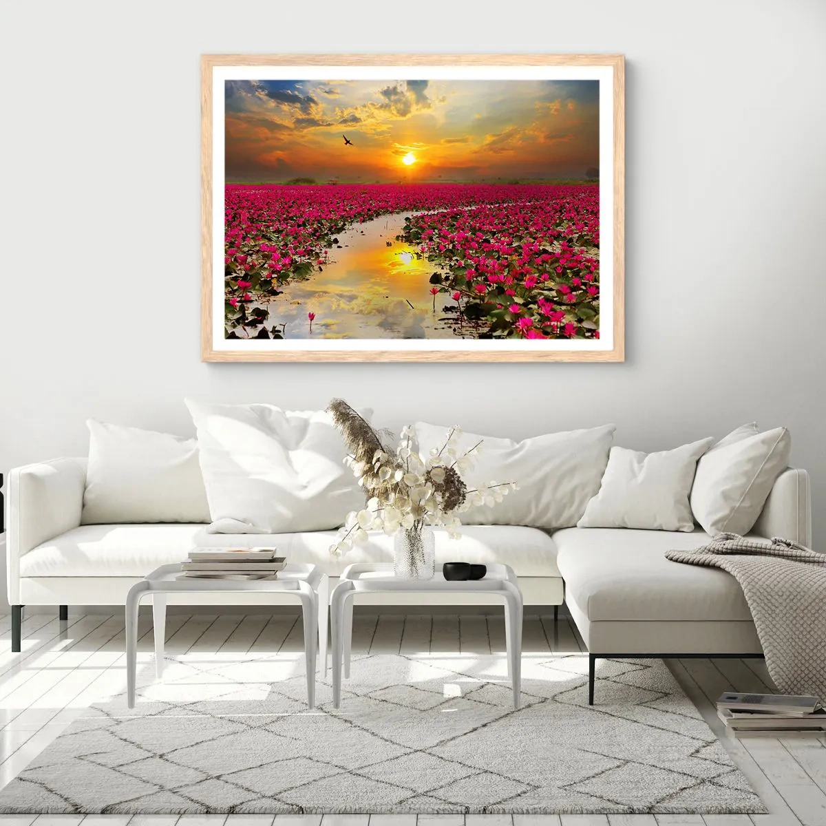 Poster in einem Rahmen aus heller Eiche - Das geheime Leben des Sees - 50x40 cm