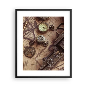 Poster in einem schwarzem Rahmen - Das Abenteuer ruft - 40x50 cm