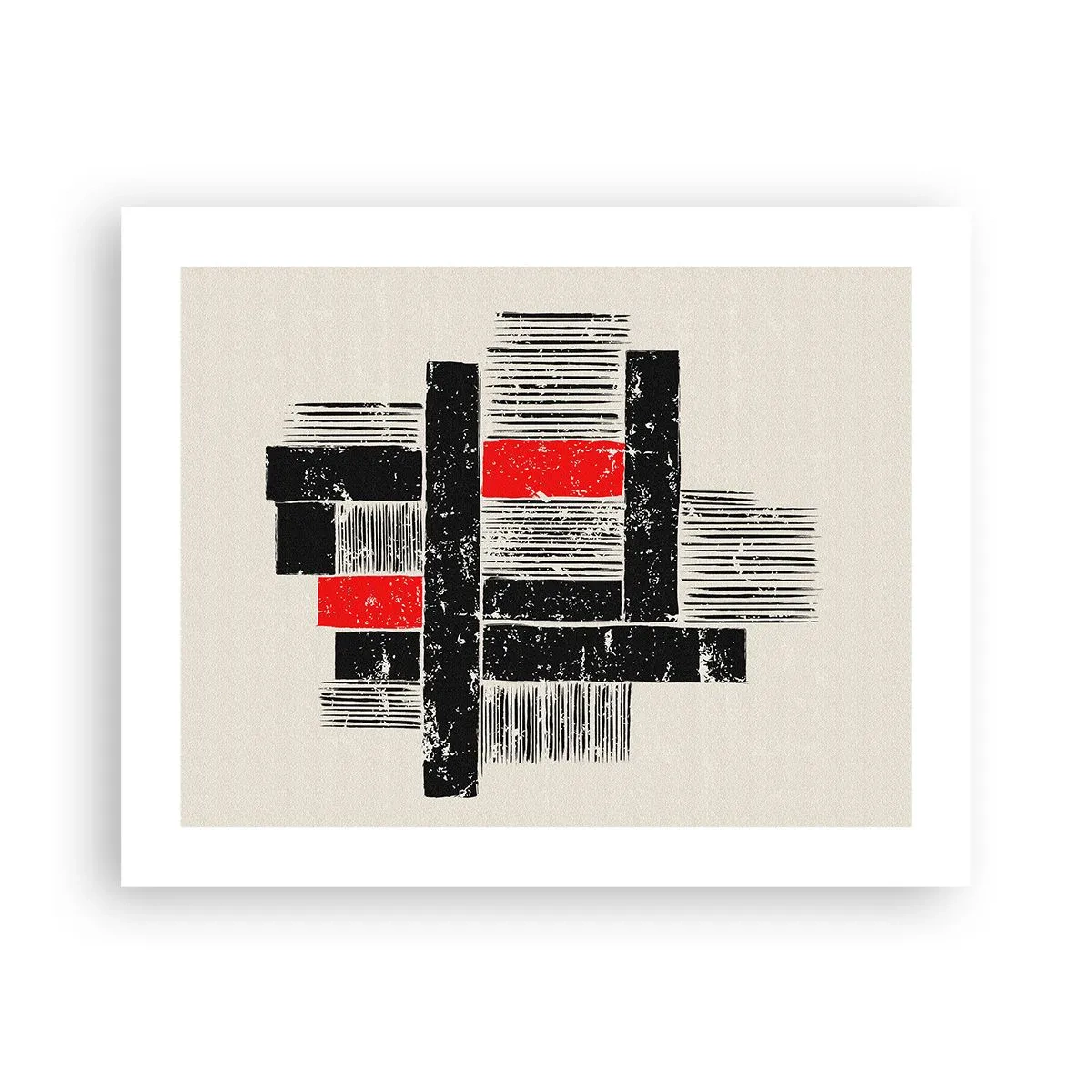 Poster - Rot und Schwarz - 50x40 cm