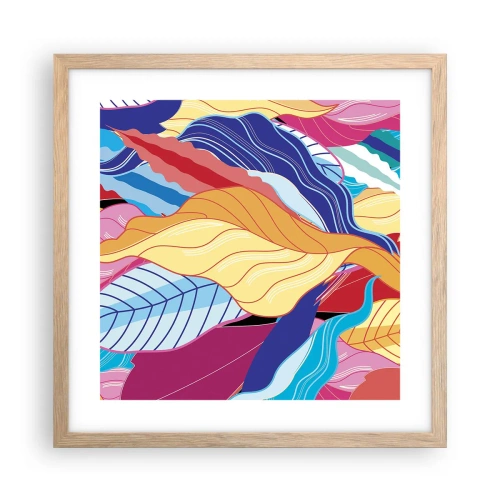 Poster in einem Rahmen aus heller Eiche - Buntes Durcheinander - 40x40 cm