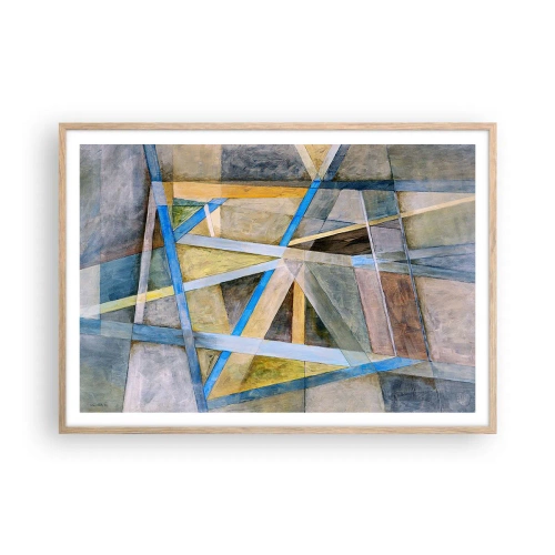 Poster in einem Rahmen aus heller Eiche - Gerade oder diagonal? - 100x70 cm