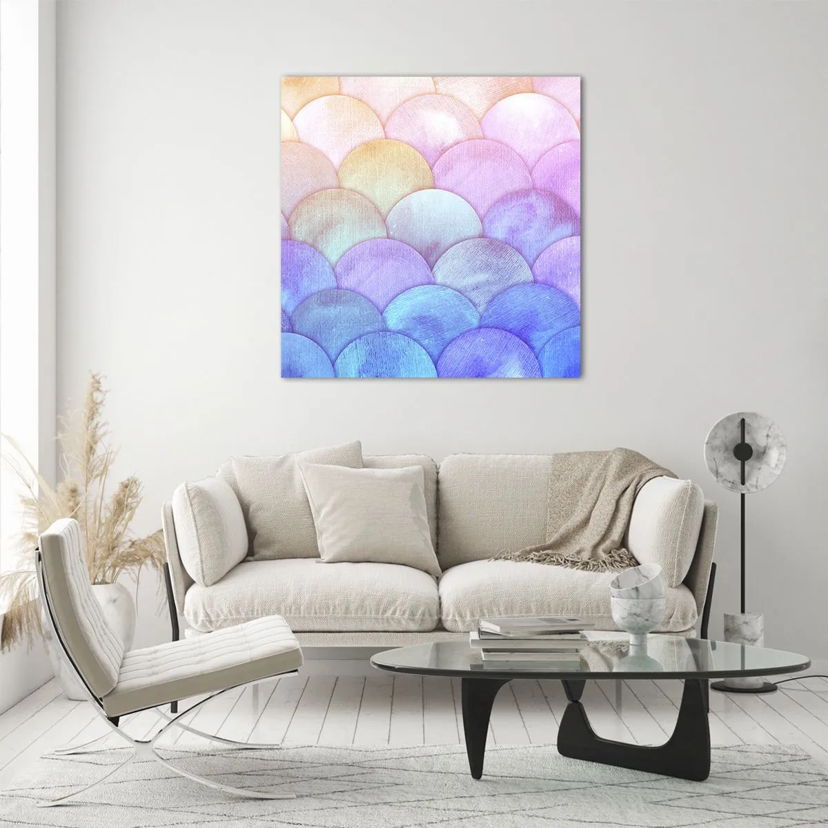 Glasbild - Bild auf glas - Perlenschuppe - 60x60 cm