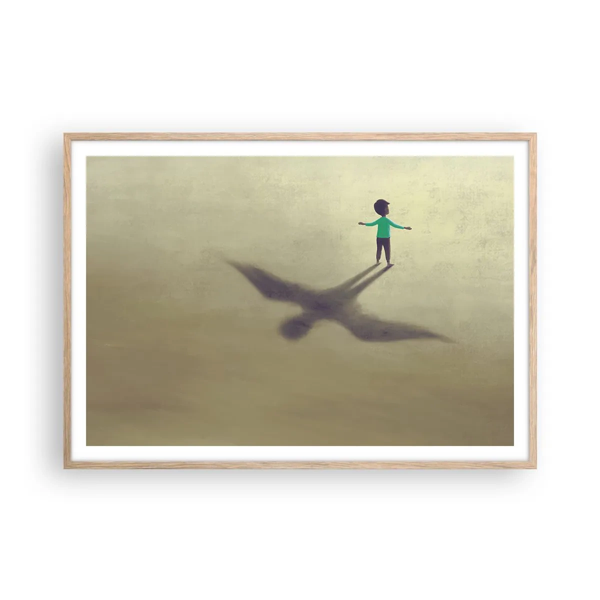 Poster in einem Rahmen aus heller Eiche - Der Held der Zukunft - 100x70 cm