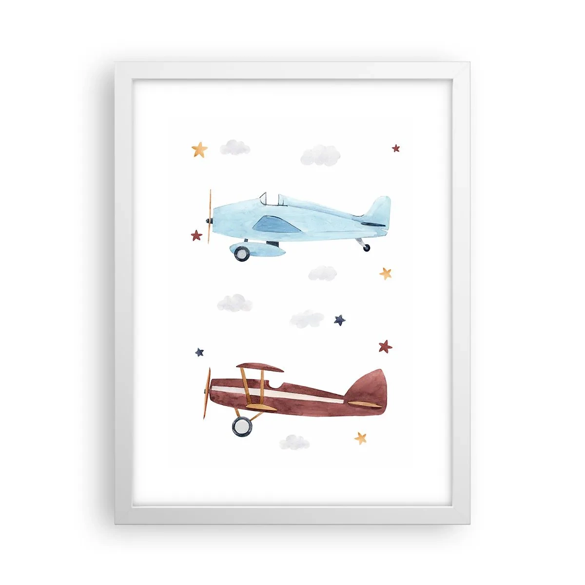 Poster in einem weißen Rahmen - Wir warten, Herr Pilot! - 30x40 cm