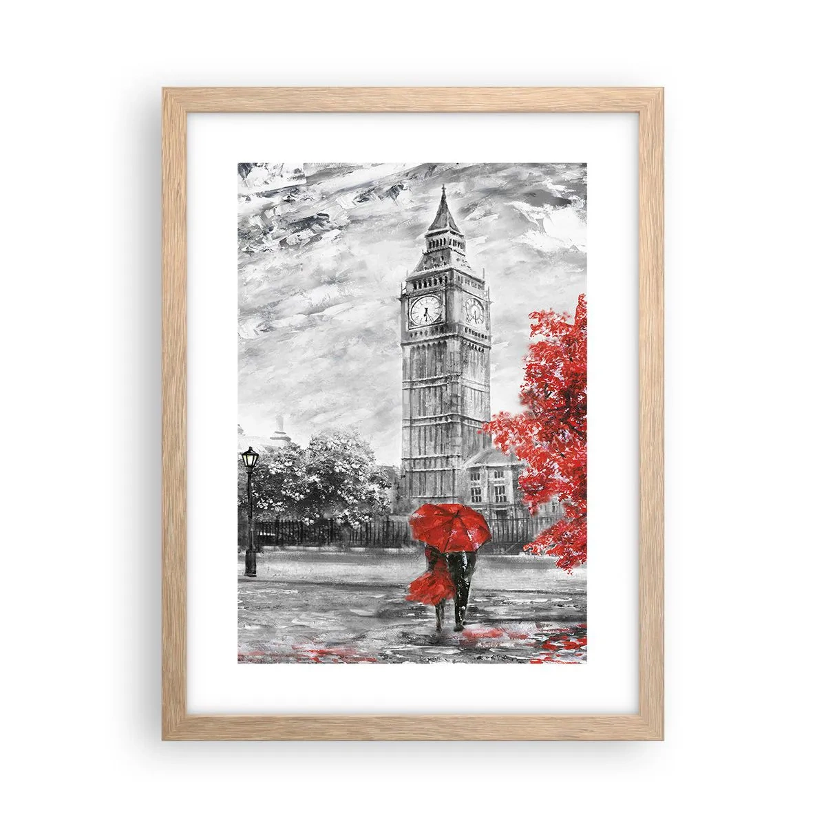 Poster in einem Rahmen aus heller Eiche - Ein aufregender Tag - 30x40 cm