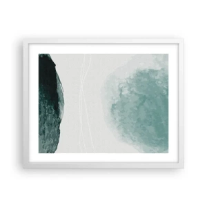 Poster in einem weißen Rahmen - Begegnung mit Nebel - 50x40 cm