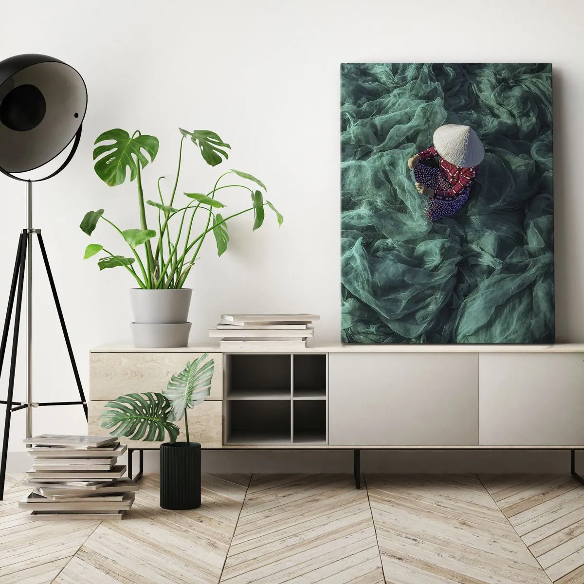 Bild auf Leinwand - Leinwandbild - In einem Meer aus Netzen - 55x100 cm