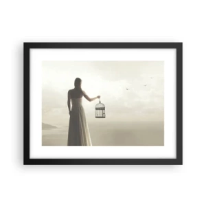 Poster in einem schwarzem Rahmen - Sei frei - 40x30 cm