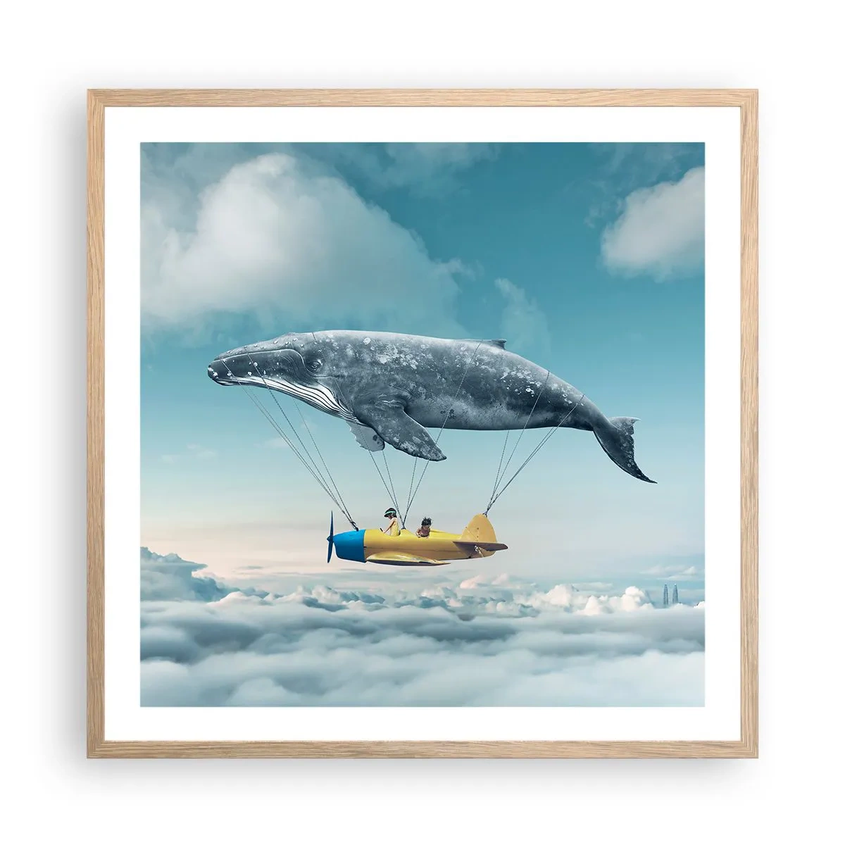 Poster in einem Rahmen aus heller Eiche - Warum nicht? - 60x60 cm