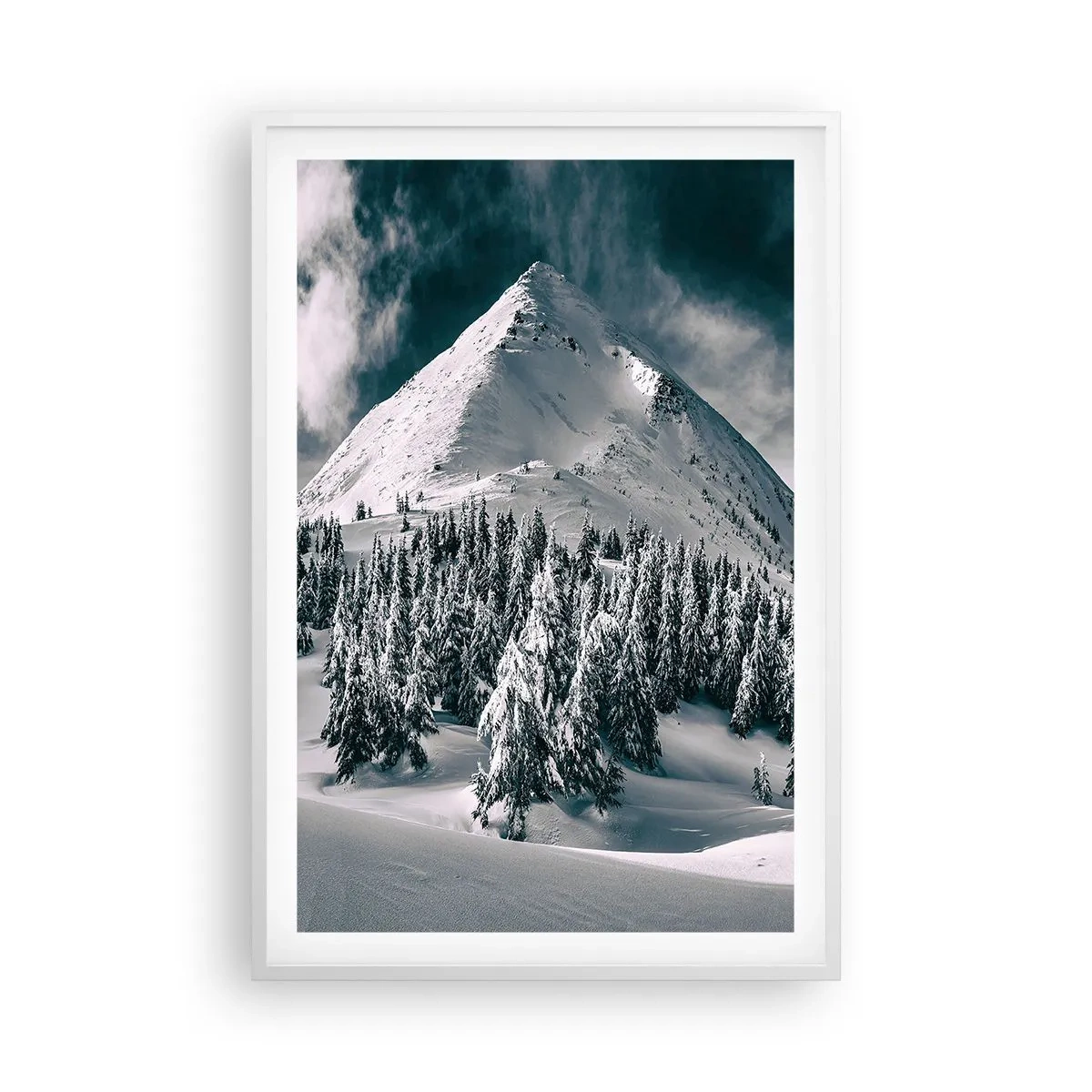 Poster in einem weißen Rahmen - Das Land aus Schnee und Eis - 61x91 cm