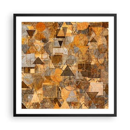 Poster in einem schwarzem Rahmen - Die Welt in Form - 60x60 cm