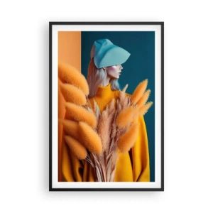 Poster in einem schwarzem Rahmen - Flauschiges Porträt - 61x91 cm