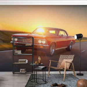 Selbstklebende Fototapete Deluxe Sticker - Begehren ist rot - Auto, Reise, Jahrgang - 400x280 cm