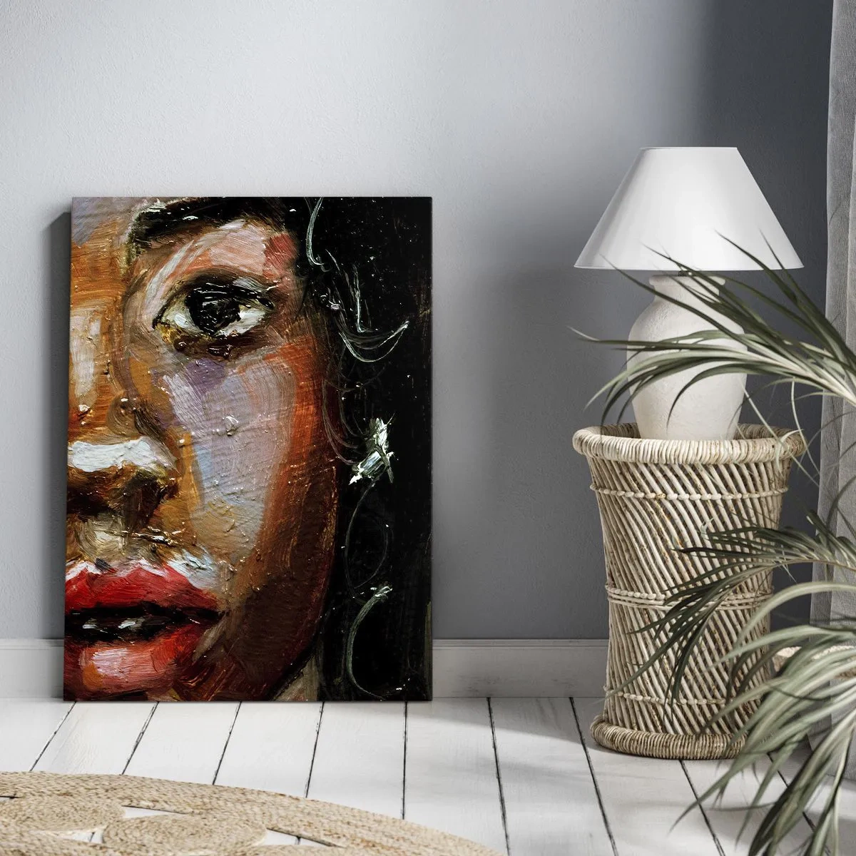 Bild auf Leinwand - Leinwandbild - Schwarz und Glanz - 55x100 cm