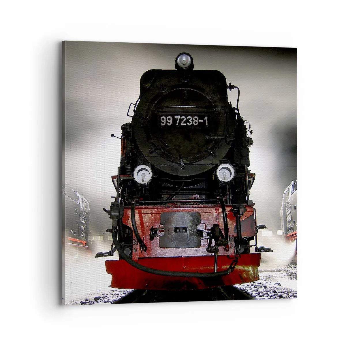 Bild auf Leinwand - Leinwandbild - Er steht und keucht, seufzt und pustet - 70x70 cm