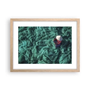 Poster in einem Rahmen aus heller Eiche - In einem Meer aus Netzen - 40x30 cm