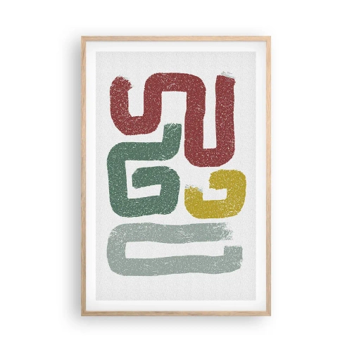 Poster in einem Rahmen aus heller Eiche - In einer unbekannten Sprache - 61x91 cm