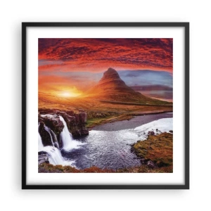 Poster in einem schwarzem Rahmen - Ein Blick auf Mittelerde - 50x50 cm