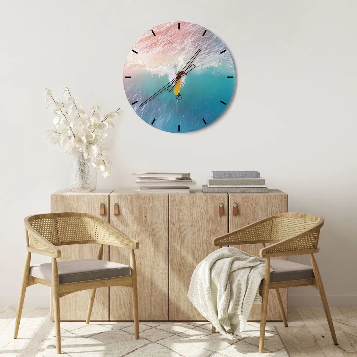 Wanduhr - Glasuhr - Der Ozeanreiter - 30x30 cm