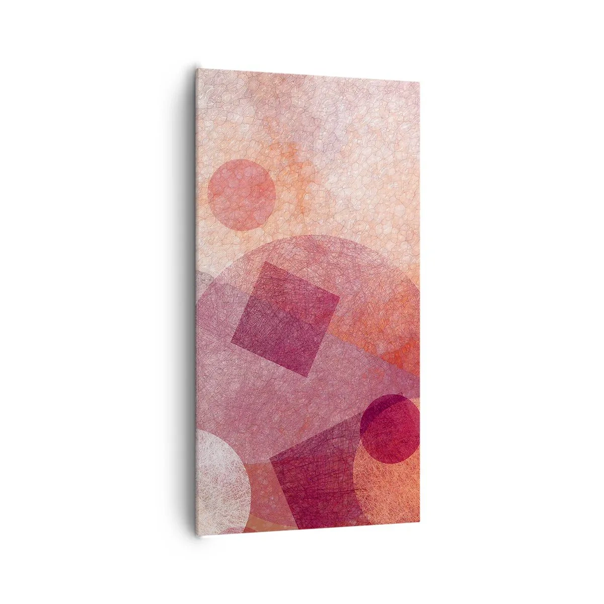 Bild auf Leinwand - Leinwandbild - Geometrische Transformationen in Pink - 65x120 cm