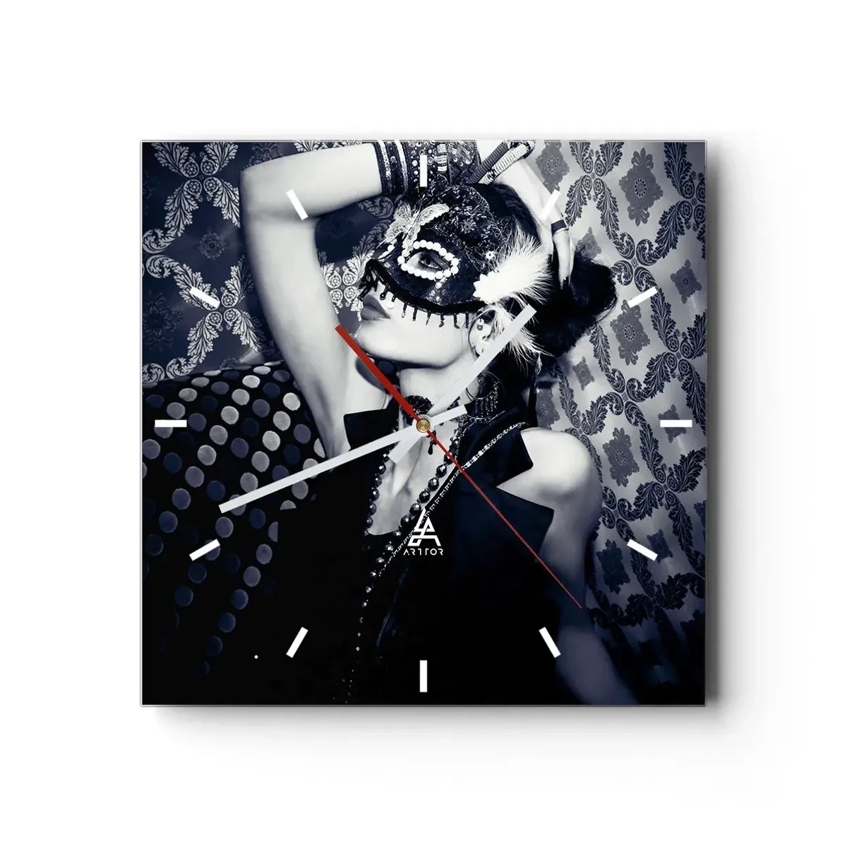 Wanduhr - Glasuhr - Dekorationen, Ornamente, Muster ... - 40x40 cm