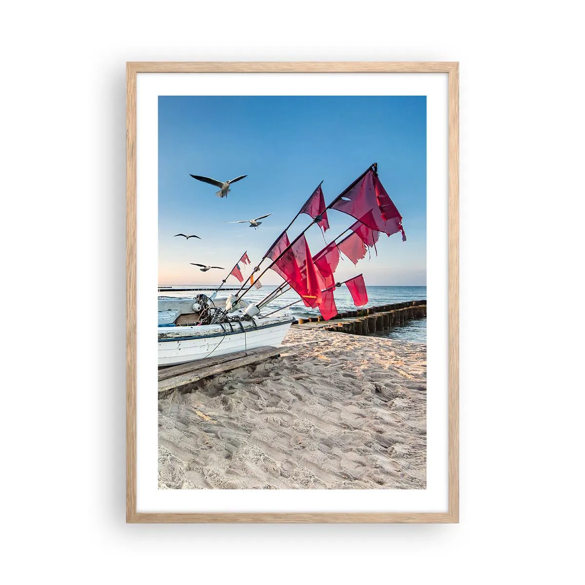 Poster in einem Rahmen aus heller Eiche - Wohlverdiente Ruhe - 50x70 cm