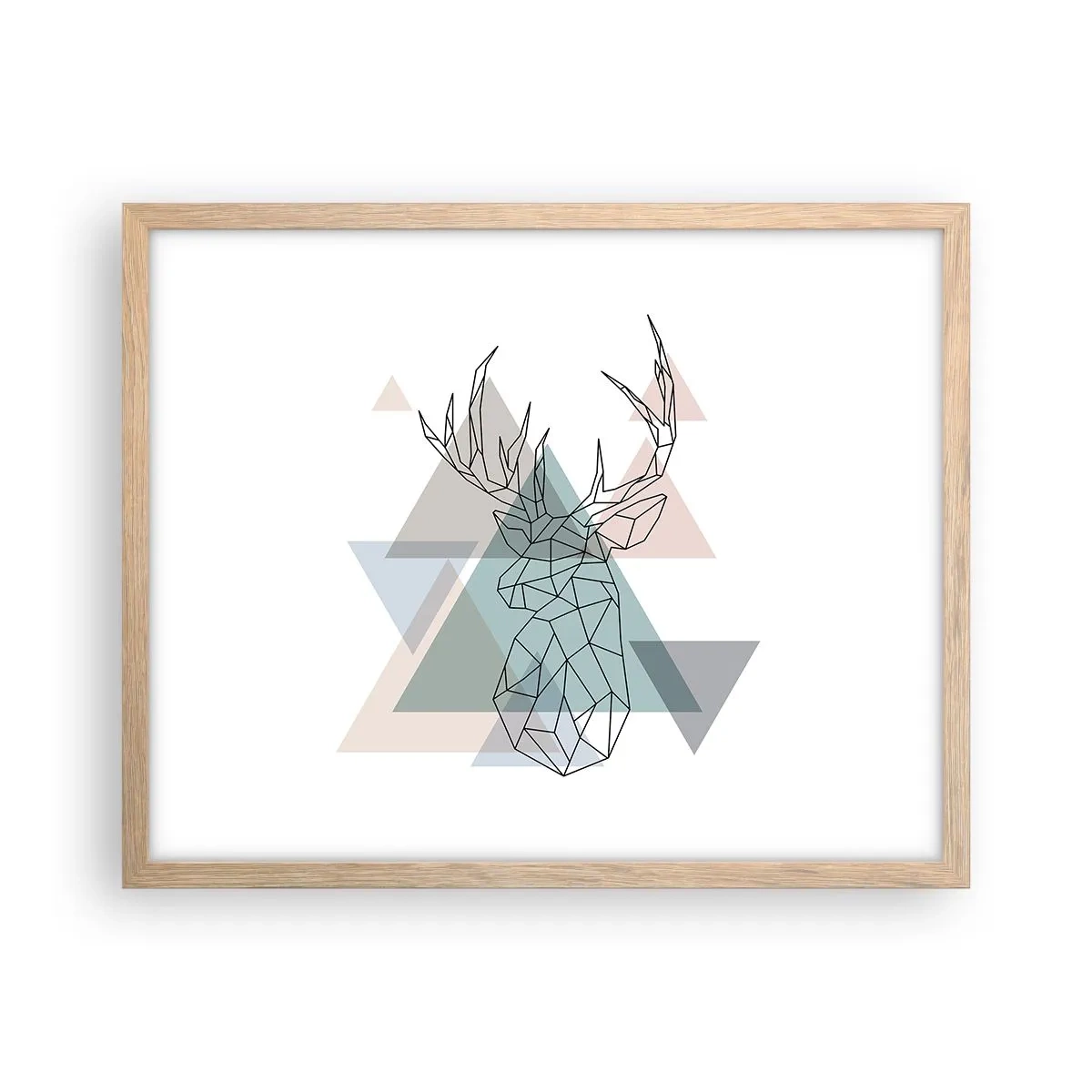 Poster in einem Rahmen aus heller Eiche - In einem geometrischen Wald - 50x40 cm